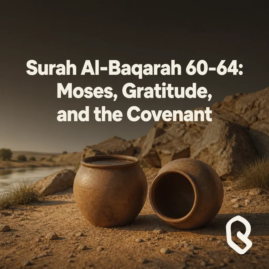 Artwork for “Surah Al-Baqarah 60–64: Moses, Gratitude, and the Covenant”, a Reverts community recording.