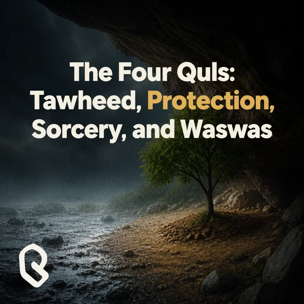 Artwork for “The Four Quls: Tawheed, Protection, Sorcery, and Waswas”, a Reverts community recording.