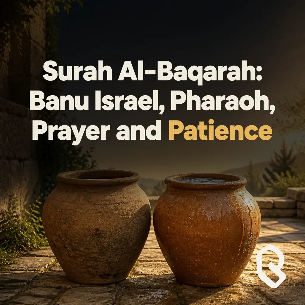 Artwork for “Surah Al-Baqarah: Banu Israel, Pharaoh, Prayer and Patience”, a Reverts community recording.