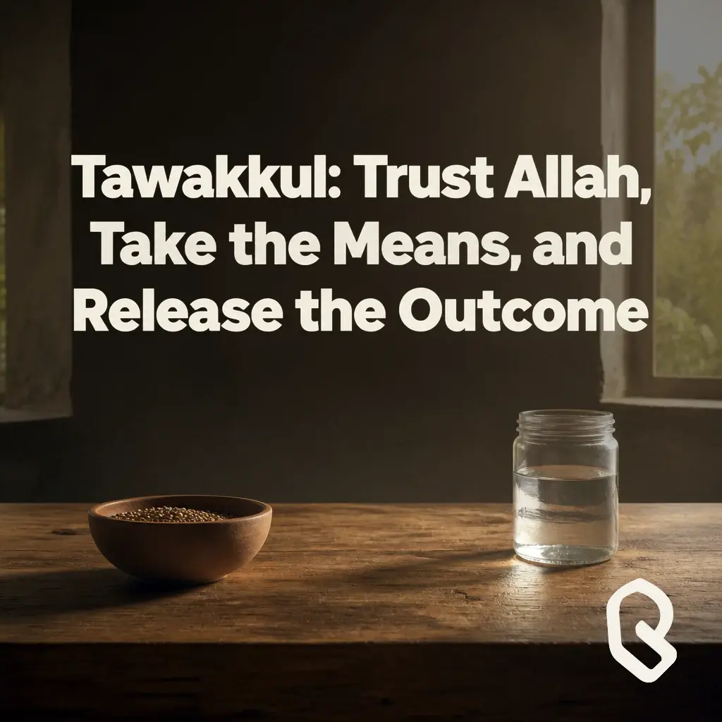 Artwork for “Tawakkul: Trust Allah, Take the Means, and Release the Outcome”, a Reverts community recording.