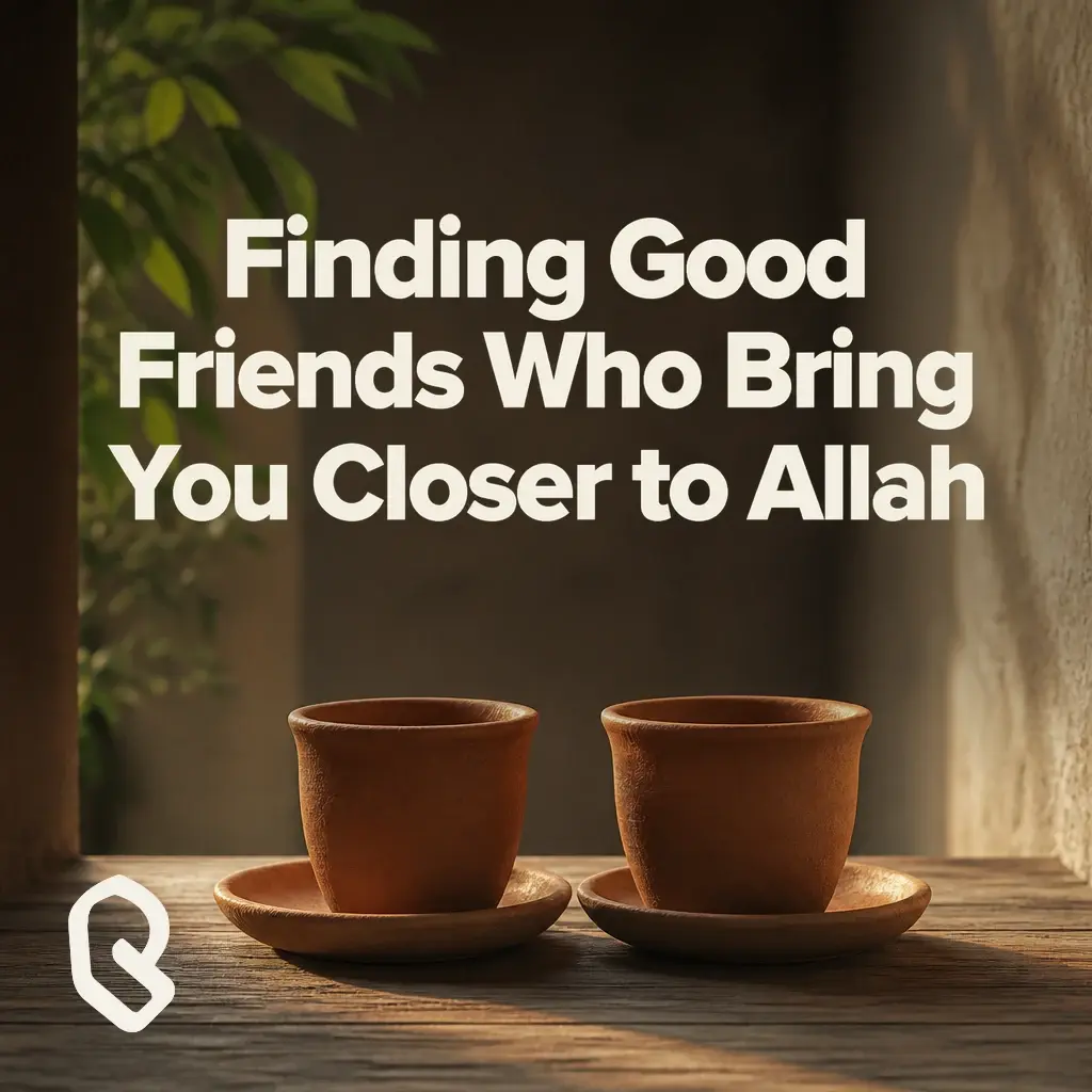 Artwork for “Finding Good Friends Who Bring You Closer to Allah”, a Reverts community recording.